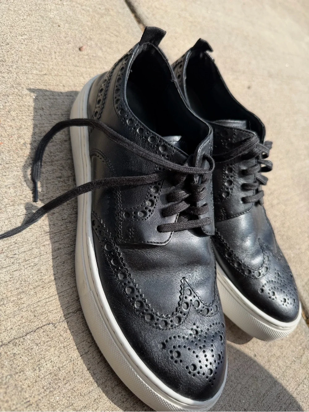 Cole Haan Black Wingtip Leather Sneaker Dress Shoes